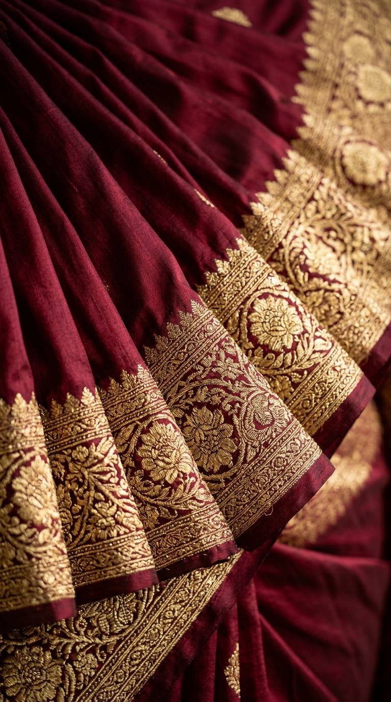Royal Maroon Silk Fabric